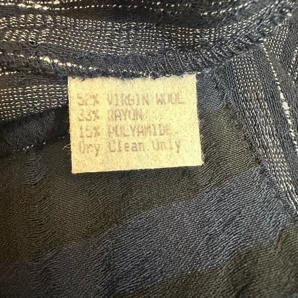 Bryan Emerson Blue & Black Lightweight Wool Blend Modest Maxi Skirt One Size S-L - Picture 8 of 11